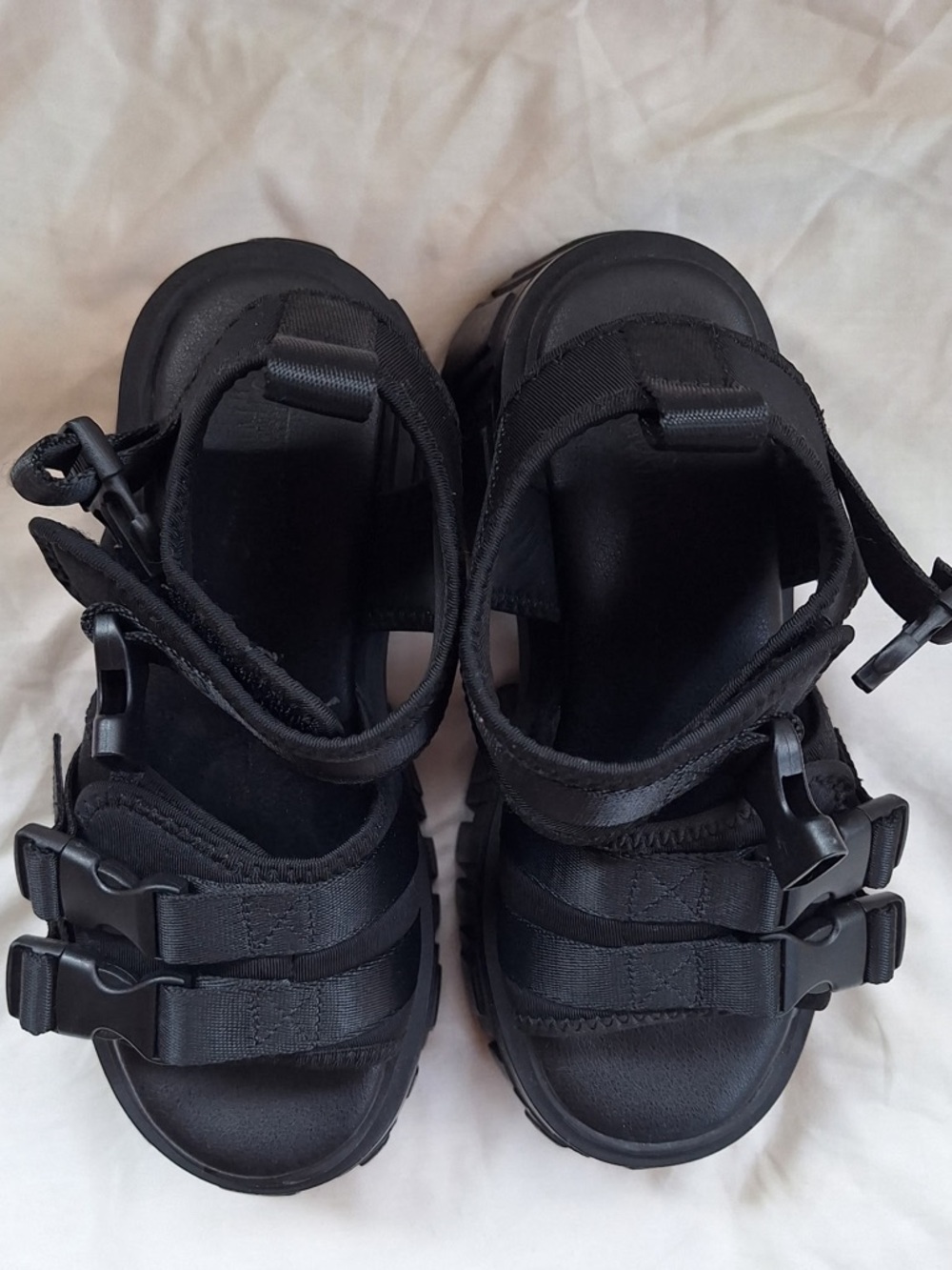 Dolls Kill Chunky Black Strap Sandals